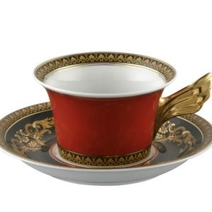 Rosenthal Versace Medusa Red Tea Cup with Saucer NWT